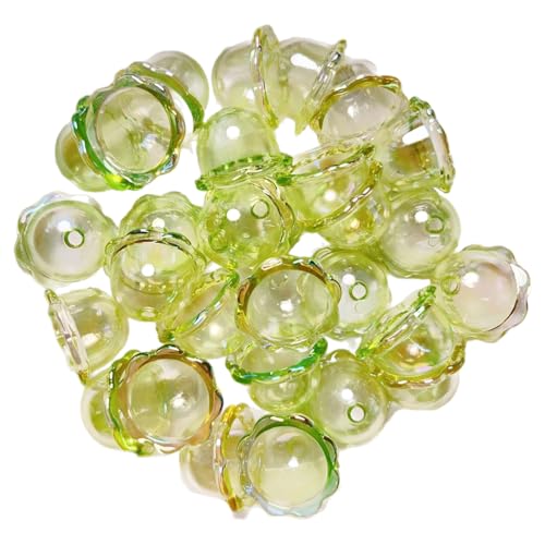 Uqezagpa Stabile Acrylperlen, Windspiel, tragbares Zubehör für Bastelarbeiten, Schmuckherstellung, klare 3D-Charm-Perlen von Uqezagpa
