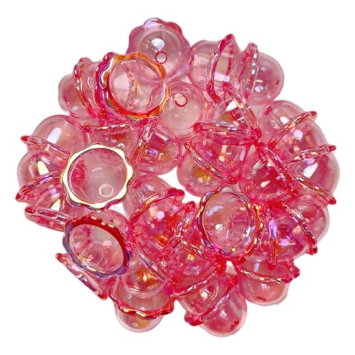Uqezagpa Stabile Acrylperlen, Windspiel, tragbares Zubehör für Bastelarbeiten, Schmuckherstellung, klare 3D-Charm-Perlen von Uqezagpa