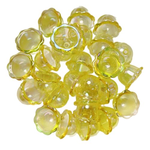 Uqezagpa Stabile Acrylperlen, Windspiel, tragbares Zubehör für Bastelarbeiten, Schmuckherstellung, klare 3D-Charm-Perlen von Uqezagpa