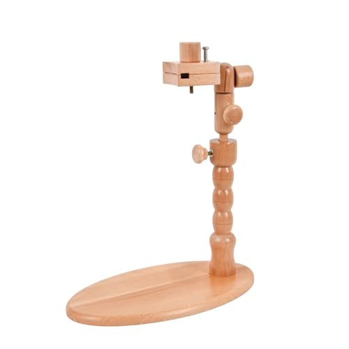 Uqezagpa Verstellbarer drehbarer Stickrahmen-Ständer aus Holz, Desktop-Nährahmen, Ständer, Nährahmenhalter für Handarbeiten von Uqezagpa
