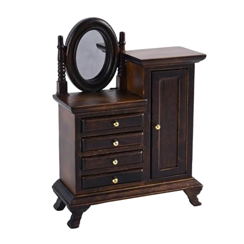 Uqezagpa Vintage Styles Kommode aus Holz mit Schminktisch, geeignet für Miniaturschlafzimmer im Maßstab 1:16 Uqezagpa Vintage Styles Kommode aus Holz mit Schminktisch, geeignet für Miniaturschlafzimmer im Maßstab 1:16 von Uqezagpa