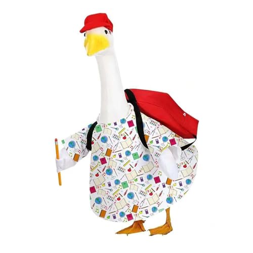 Uqezagpa Wasserdichtes Gänsekleid, Hut-Set für Veranda, Schulanfang, Partyzubehör und Gartendekoration, buntes Veranda-Gänse-Kleid und Hut Uqezagpa Wasserdichtes Gänsekleid, Hut-Set für Veranda, Schulanfang, Partyzubehör und Gartendekoration, buntes Veranda-Gänse-Kleid und Hut von Uqezagpa