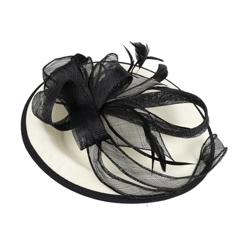 Uqezagpa Zarter Derby-Kopfschmuck aus Netzstoff mit abnehmbarem Stirnband, gefiedert und Clip-Design, Haarschmuck für Teepartys, Brautveranstaltungen, eleganter Netzhut für Hochzeitsfeiern von Uqezagpa