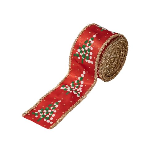 Weihnachtsdekoration, Bastelband, 5 m x 5 cm, Stoff für Baum, Tür, Kranz, Kaminsims, Verpackung, Türdekoration Weihnachtsdekoration, Bastelband, 5 m x 5 cm, Stoff für Baum, Tür, Kranz, Kaminsims, Verpackung, Türdekoration von Uqezagpa