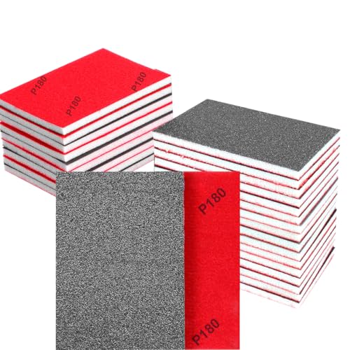 24 Stück Schleifschwamm, 80-3000 Körnung Nass-Trocken-Schleifpapier, Flexibles Schleifpads Handschleifblöcke, Weichschaum Sand Block für Metall, Holz, Farbe, Spachtelmasse, Autokarosseriereparatur von Uqingo