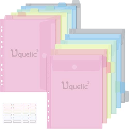 Uquelic 12 Stück A4 Dokumentenmappe zum Abheften, 6 Farben Sichttaschen, Wasserdichte Mappen A4 mit 11 Lochrand, 2 Arten Dokumententaschen für Dokumente Organisieren - Macaron-Farbe Uquelic 12 Stück A4 Dokumentenmappe zum Abheften, 6 Farben Sichttaschen, Wasserdichte Mappen A4 mit 11 Lochrand, 2 Arten Dokumententaschen für Dokumente Organisieren - Macaron-Farbe von Uquelic