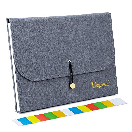Uquelic Fächermappe mit 13 Fächern, Segeltuch, Oxford, wasserdicht, A4, erweiterbarer Dokumenten-Organizer Etiketten/Briefgröße, Akkordeon-Dateiaufbewahrung, einfacher Stil, Aktentasche, Tasche (grau) Uquelic Fächermappe mit 13 Fächern, Segeltuch, Oxford, wasserdicht, A4, erweiterbarer Dokumenten-Organizer Etiketten/Briefgröße, Akkordeon-Dateiaufbewahrung, einfacher Stil, Aktentasche, Tasche (grau) von Uquelic
