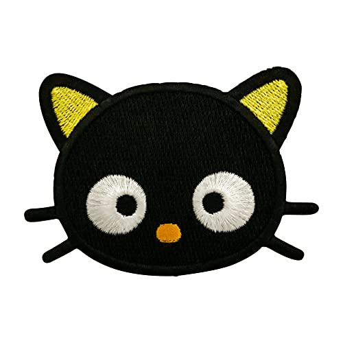 Urbanski Patch süße schwarze Katze zum Aufbügeln 6 x 8,3 cm | Aufnäher Applikation Bügelbild von Urbanski