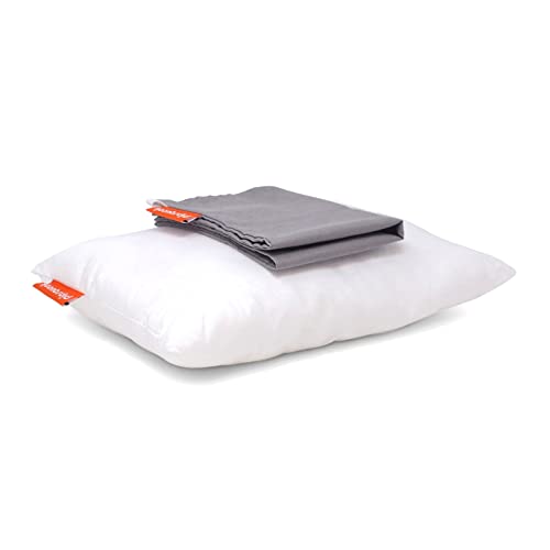 Urban Infant Pipsqueak Mini-Kissen mit Namensschild, klein, 27,9 x 17,8 x 6,3 cm, maschinenwaschbar, weißes Kissen mit grauem Bezug von Urban Infant