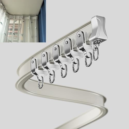 Gardinenschiene Biegbare Vorhangschienen aus Aluminiumlegierung für Die Decke, Gleitschienen mit Leiser Gardinenstange, Flexible Vorhangschienen für Fenster/ Badezimmer/ Badewanne(White,8m(26.2ft)) von UrbanUp