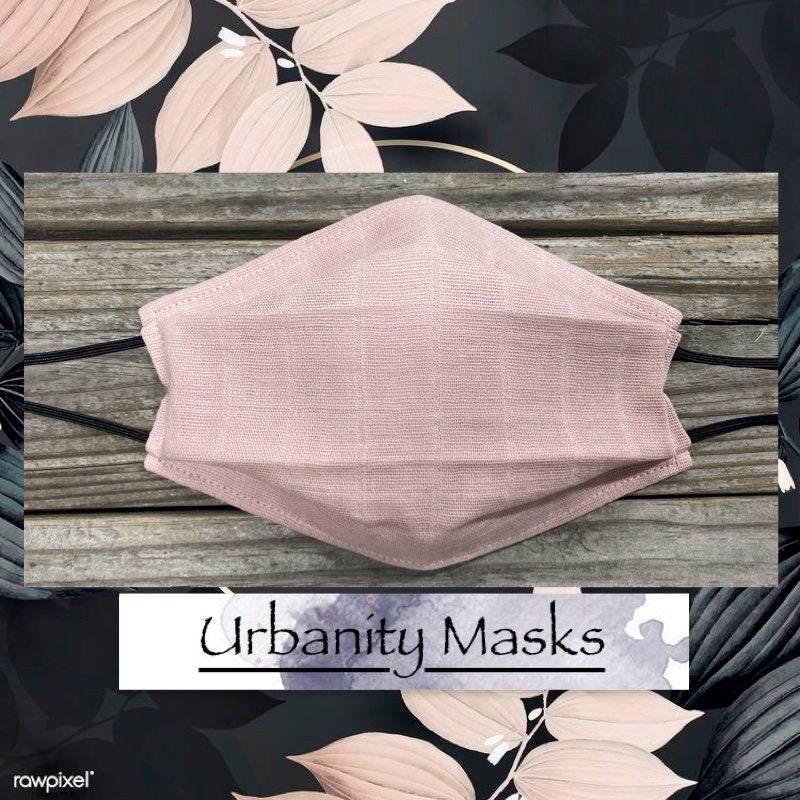 Rosa Gefüttert Gaze Baumwolle Maske von UrbanityMasks