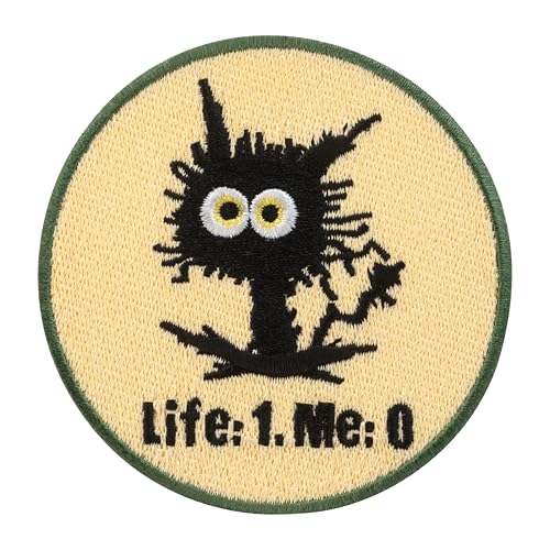 Urbanski Patch Chaoscat vs. Life zum Aufbügeln 7,4 x 7,4 cm | Aufnäher Applikation Bügelbild von Urbanski