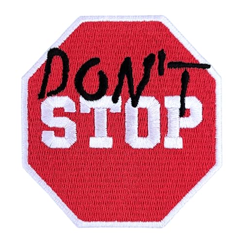 Urbanski Patch Don't Stop Schild zum Aufbügeln 7,4 x 7 cm | Aufnäher Applikation Bügelbild von Urbanski
