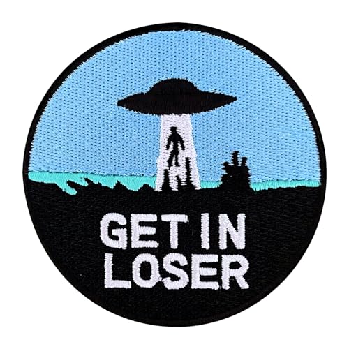 Urbanski Patch Get in Loser UFO zum Aufbügeln 7,4 x 7,4 cm | Aufnäher Applikation Bügelbild von Urbanski