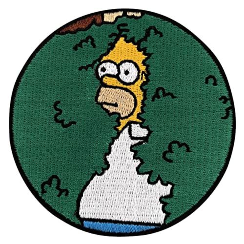 Urbanski Patch Homer Simpson verschwindet im Busch Meme zum Aufbügeln 8 x 8 cm | Aufnäher Applikation Bügelbild von Urbanski