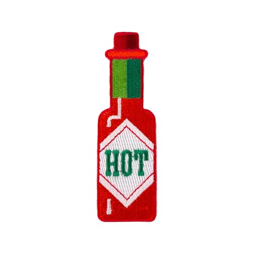 Urbanski Patch Hot Sauce Scharfe Soße Sriracha Chilli zum Aufbügeln 8 x 2,5 cm | Aufnäher Applikation Bügelbild von Urbanski