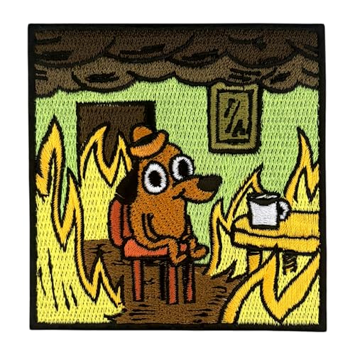 Urbanski Patch Hund in brennendem Haus Dog in burning House this is fine #2 zum Aufbügeln 7,3 x 7,3 cm | Aufnäher Applikation Bügelbild Urbanski Patch Hund in brennendem Haus Dog in burning House this is fine #2 zum Aufbügeln 7,3 x 7,3 cm | Aufnäher Applikation Bügelbild von Urbanski