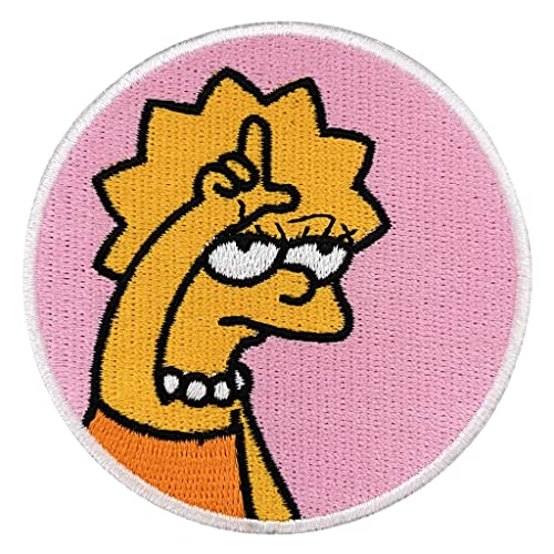 Urbanski Patch Lisa Simpson zeigt Loser zum Aufbügeln 7,5 x 7,5 cm | Aufnäher Applikation Bügelbild von Urbanski