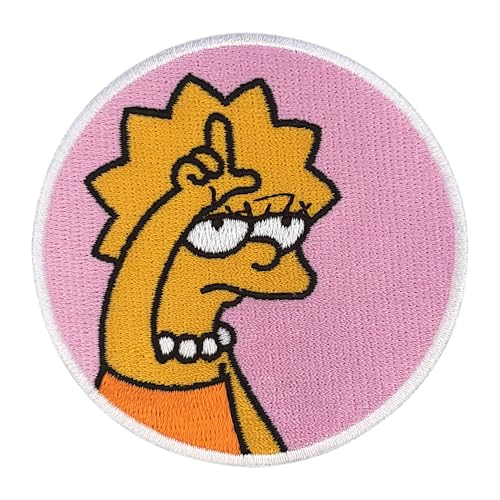 Urbanski Patch Lisa Simpson zeigt Loser zum Aufbügeln 7,5 x 7,5 cm | Aufnäher Applikation Bügelbild von Urbanski