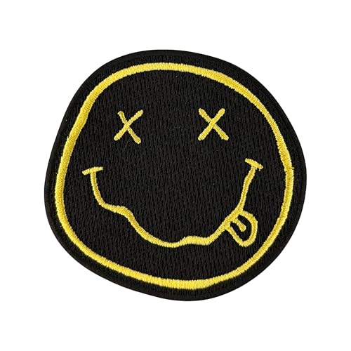 Urbanski Patch Nirvana Smiley zum Aufbügeln 7,5 x 7,8 cm | Aufnäher Applikation Bügelbild von Urbanski