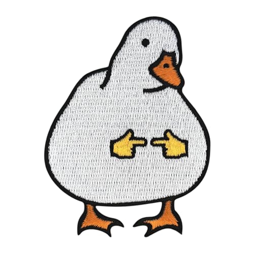 Urbanski Patch Shy Duck süße schüchterne Gans zum Aufbügeln 7 x 5,4 cm | Aufnäher Applikation Bügelbild von Urbanski