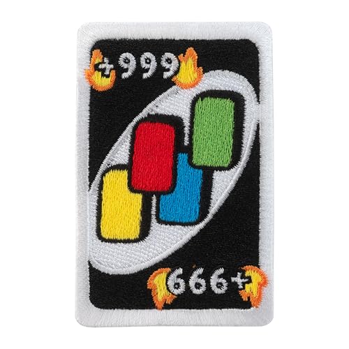 Urbanski Patch Spielkarte aus der Hölle +999 zum Aufbügeln 7,9 x 5,1 cm | Aufnäher Applikation Bügelbild von Urbanski