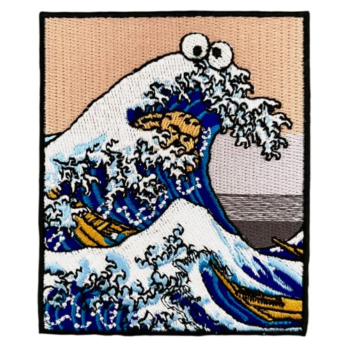 Urbanski Patch The Great Cookie Monster off Kanagawa zum Aufbügeln 8,5 x 7 cm | Aufnäher Applikation Bügelbild von Urbanski