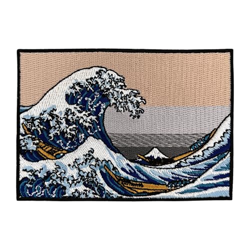 Urbanski Patch The Great Wave off Kanagawa zum Aufbügeln 7 x 10 cm | Aufnäher Applikation Bügelbild von Urbanski