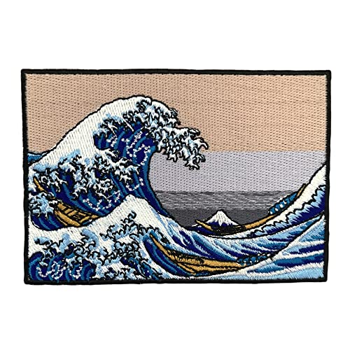Urbanski Patch The Great Wave off Kanagawa zum Aufbügeln 7 x 10 cm | Aufnäher Applikation Bügelbild von Urbanski