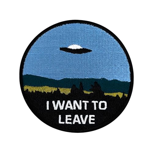 Urbanski Patch UFO I want to leave zum Aufbügeln 7,4 x 7,4 cm | Aufnäher Applikation Bügelbild von Urbanski