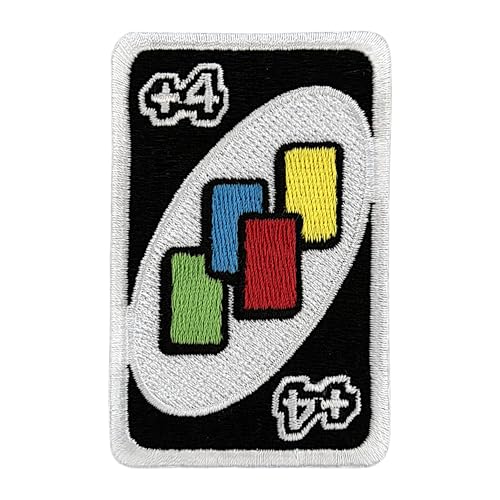 Urbanski Patch UNO Karte 4+ zum Aufbügeln 7,4 x 4,7 cm | Aufnäher Applikation Bügelbild von Urbanski