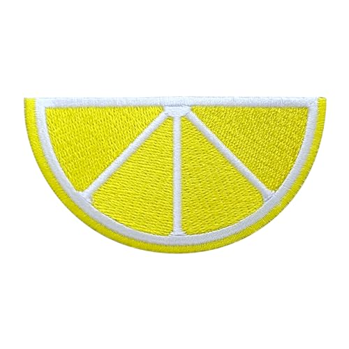Urbanski Patch Zitrone Zitronenscheibe zum Aufbügeln 4,3 x 8 cm | Aufnäher Applikation Bügelbild von Urbanski