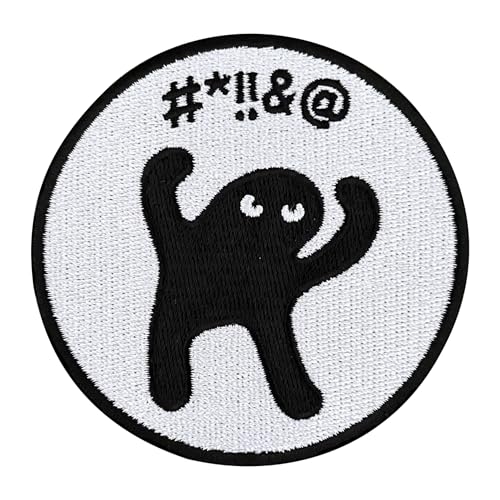 Urbanski Patch Fluchende cursed Cat verfluchte Katze zum Aufbügeln 7,4 x 7,4 cm | Aufnäher Applikation Bügelbild von Urbanski