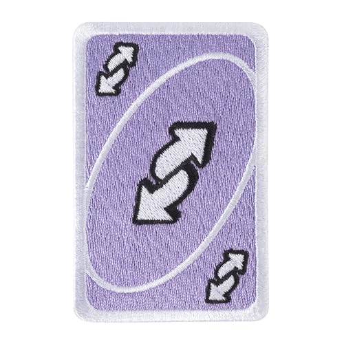 Urbanski Patch Lila UNO Karte Reverse zum Aufbügeln 7,4 x 4,7 cm | Aufnäher Applikation Bügelbild von Urbanski