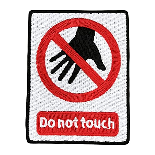 Urbanski Patch nicht anfassen don't touch Warnung zum Aufbügeln 7,9 x 6 cm | Aufnäher Applikation Bügelbild von Urbanski