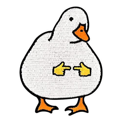Urbanski Patch shy Duck süße schüchterne Gans zum Aufbügeln 7 x 5,4 cm | Aufnäher Applikation Bügelbild von Urbanski