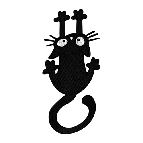 Urbanski Patch süße schwarze Katze kratzt und hält sich fest zum Aufbügeln 13,8 x 5,4 cm | Aufnäher Applikation Bügelbild Urbanski Patch süße schwarze Katze kratzt und hält sich fest zum Aufbügeln 13,8 x 5,4 cm | Aufnäher Applikation Bügelbild von Urbanski