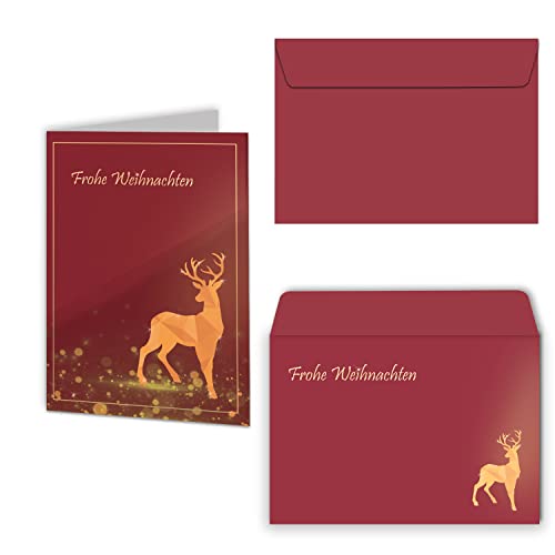 Urdays Weihnachtskarten 20er Set mit Umschlägen Klappkarten für Weihnachtsgrüße 20 Stück – Frohe Weihnachten Goldener Hirsch Urdays Weihnachtskarten 20er Set mit Umschlägen Klappkarten für Weihnachtsgrüße 20 Stück – Frohe Weihnachten Goldener Hirsch von Urdays