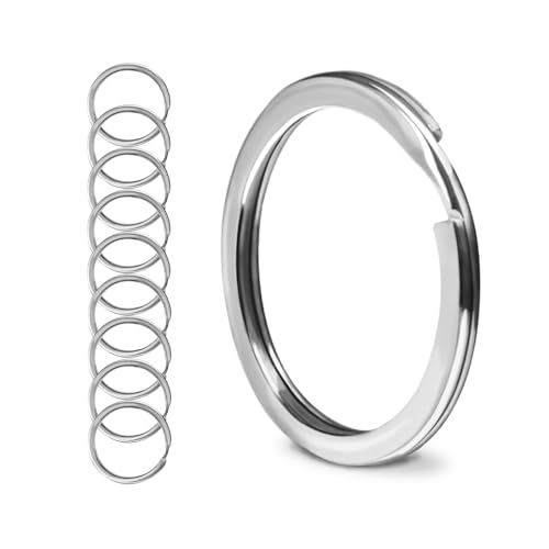 10 Stück Metall Schlüsselringe, 25 mm Schlüsselringe, Runde Schlüsselringe, Geeignet für alle Schlüssel, DIY, Handwerk, Silberfarben von Ureminisce