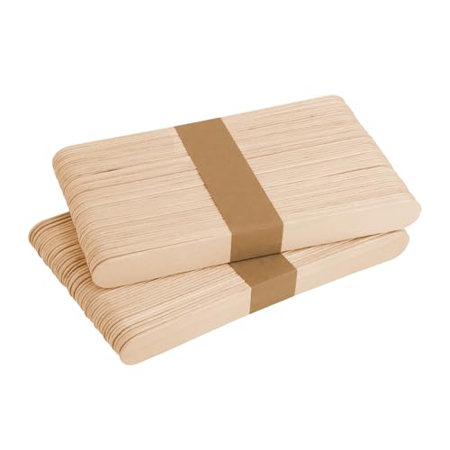 100 Stk 15,24 cm Originalfarbe holzerne Eisspaghetti, natürliches Material, glatte Kanten, geeignet für hausgemachte Desserts und Klassenzimmerhandarbeiten. von Ureminisce