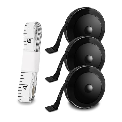 4 Stück 150 cm/60 Zoll und 300 cm/120 Zoll Doppelseitige Skalen Weiche Maßbänder, Tailleur-Maßbänder für Körper und Stoffmessung, Geeignet für Handwerker und Schneider von Ureminisce