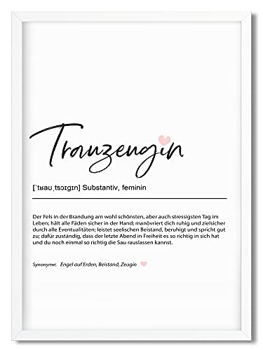 Urhome Kunstdruck Definition Trauzeugin mit Bilderrahmen Weiß in DIN A5 - Worterklärung wie im Duden Lexikon Wandbild Wanddeko mit Spruch Holz Rahmen für Wohnung Familie Freunde Geschenk Urhome Kunstdruck Definition Trauzeugin mit Bilderrahmen Weiß in DIN A5 - Worterklärung wie im Duden Lexikon Wandbild Wanddeko mit Spruch Holz Rahmen für Wohnung Familie Freunde Geschenk von Urhome