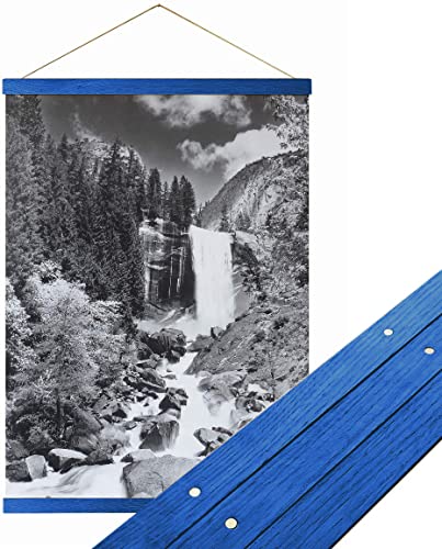 Urhome magnetische Posterleiste aus Holz für Bilder in Blau, 31 cm Posterschiene Bilderrahmen für Wandbilder Poster Fotos Bilderleiste von Urhome