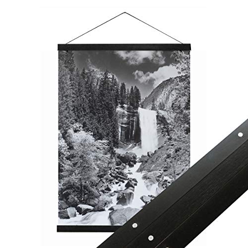 Urhome magnetische Posterleiste aus Holz für Bilder in Schwarz, 31 cm Posterschiene Bilderrahmen für Wandbilder Poster Fotos Bilderleiste von Urhome