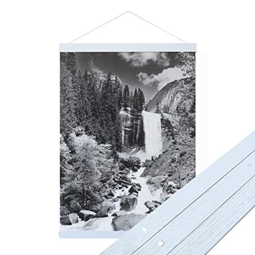Urhome magnetische Posterleiste aus Holz für Bilder in Weiß, 51 cm Posterschiene Bilderrahmen für Wandbilder Poster Fotos Bilderleiste von Urhome