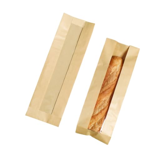 50 Stück französische Baguette-Papiertüten mit Fenster, 33 cm Baguette-Tüten, Papiertüten mit Fenster, transparente Brotbeutel, Heißsiegelbeutel Verpackung für Backwaren, Brotverpackung (braun) 50 Stück französische Baguette-Papiertüten mit Fenster, 33 cm Baguette-Tüten, Papiertüten mit Fenster, transparente Brotbeutel, Heißsiegelbeutel Verpackung für Backwaren, Brotverpackung (braun) von Urier