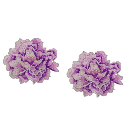 Große Pfingstrosen, Blumenaufnäher, Denim-Patches für Jeans, Stoffaufnäher, Aufnäher für Jacken, Hüte, Rucksack, Jeans, Basteln, Verzierungen, Dekorationen (violette Pfingstrosenblume) von Urier
