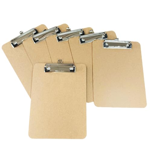 Klemmbrett aus Holz, Querformat, mit Stifthalter, Mini-Klemmbretter, Klemmbrett für Schule und Heimbürobedarf, Braun, 6 x 9 cm, 6 Stück Klemmbrett aus Holz, Querformat, mit Stifthalter, Mini-Klemmbretter, Klemmbrett für Schule und Heimbürobedarf, Braun, 6 x 9 cm, 6 Stück von Urier