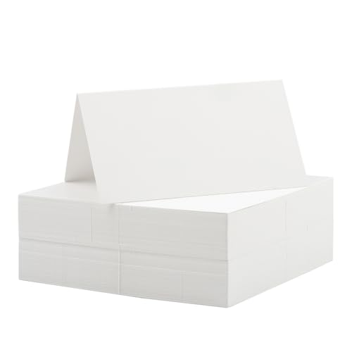60 Stück Tischkarten Kraftpapier,Blanko Unbedruckt Namensschilder Hochzeit,Weiß Platzkarten zum Selbst Beschriften für Hochzeit Geburtstag Kommunion Taufe uvm(9x10cm) von Urker