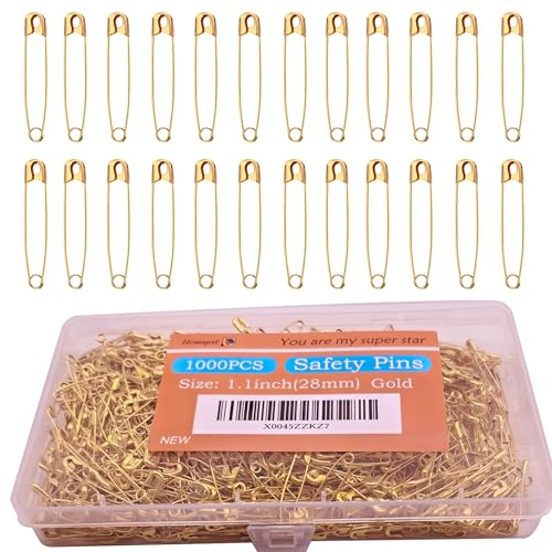 Urmspst Sicherheitsnadeln, 1000 Stück, 2,8 cm, kleine Sicherheitsnadeln, rostbeständiger, vernickelter Stahl, scharfe Kanten, Sicherheitsnadeln für Kleidung, Nähen, 28 mm, dekorative Urmspst Sicherheitsnadeln, 1000 Stück, 2,8 cm, kleine Sicherheitsnadeln, rostbeständiger, vernickelter Stahl, scharfe Kanten, Sicherheitsnadeln für Kleidung, Nähen, 28 mm, dekorative von Urmspst